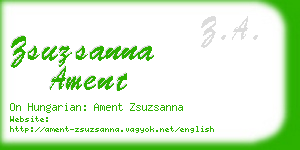 zsuzsanna ament business card